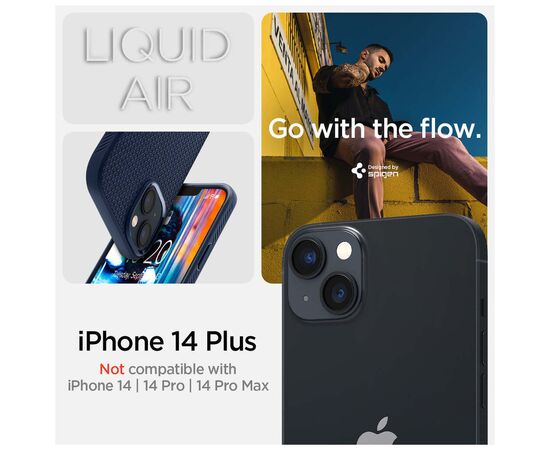 Чехол для моб. телефона Spigen Apple iPhone 14 Plus Liquid Air, Navy Blue (ACS04892), изображение 2 Чехол для моб. телефона Spigen Apple iPhone 14 Plus Liquid Air, Navy Blue (ACS04892), изображение 2