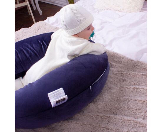 Подушка MirSon для беременных и кормления №8304 Velvet Line 28-0006 Navy blue Велюр 30х170х20 см (2200006200291), изображение 9 Подушка MirSon для беременных и кормления №8304 Velvet Line 28-0006 Navy blue Велюр 30х170х20 см (2200006200291), изображение 9