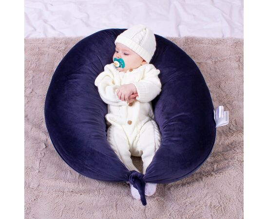 Подушка MirSon для беременных и кормления №8304 Velvet Line 28-0006 Navy blue Велюр 30х170х20 см (2200006200291)
