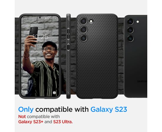 Чехол для моб. телефона Spigen Samsung Galaxy S23 Liquid Air, Matte Black (ACS05712), изображение 8 Чехол для моб. телефона Spigen Samsung Galaxy S23 Liquid Air, Matte Black (ACS05712), изображение 8
