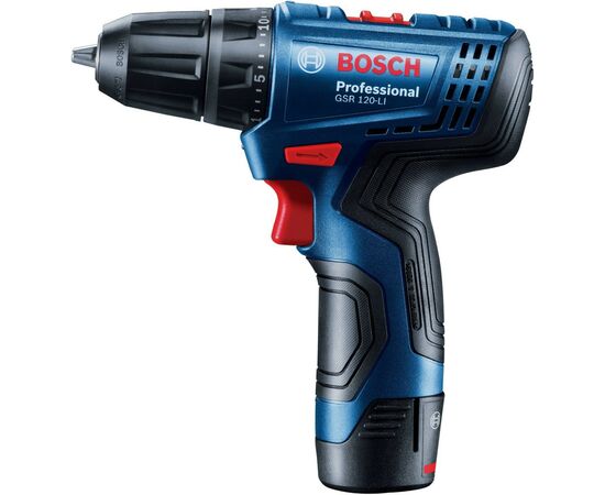 Набор электроинструментов Bosch электрических GSR 120-LI+GDR 120-LI+2 АКБ 1,5Ah (0.601.9G8.023), изображение 4 Набор электроинструментов Bosch электрических GSR 120-LI+GDR 120-LI+2 АКБ 1,5Ah (0.601.9G8.023), изображение 4