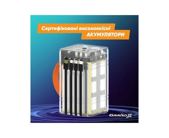 Батарея универсальная Grand-X 60000mAh, PD/100W, QC3.0, FCP, SCP (PBG100WB), изображение 9 Батарея универсальная Grand-X 60000mAh, PD/100W, QC3.0, FCP, SCP (PBG100WB), изображение 9