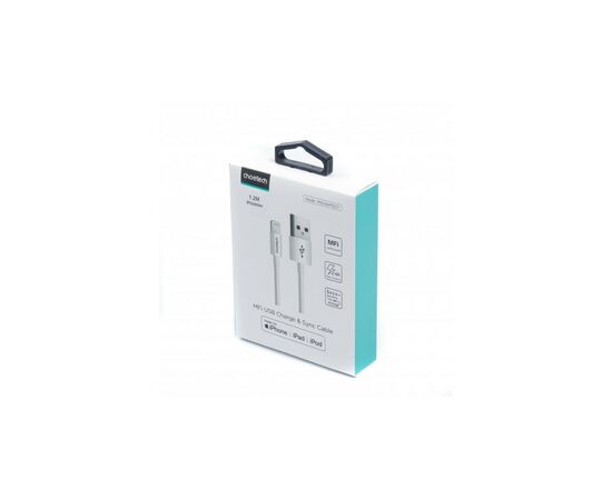 Дата кабель USB 2.0 AM to Lightning 1.2m 2.1A MFI White Choetech (IP0026-WH), изображение 12 Дата кабель USB 2.0 AM to Lightning 1.2m 2.1A MFI White Choetech (IP0026-WH), изображение 12