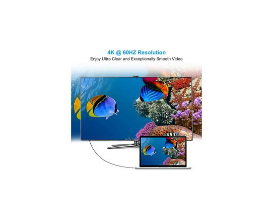 Кабель мультимедийный USB-C to DisplayPort 1.8m 4K 60Hz Choetech (XCP-1801BK), изображение 8 Кабель мультимедийный USB-C to DisplayPort 1.8m 4K 60Hz Choetech (XCP-1801BK), изображение 8