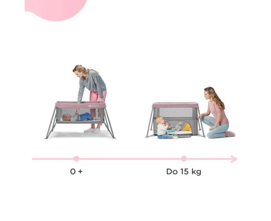 Кроватка Kinderkraft манеж 2 в 1 Movi Pink (5902533918430), изображение 3 Кроватка Kinderkraft манеж 2 в 1 Movi Pink (5902533918430), изображение 3