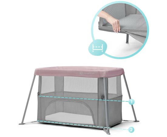 Кроватка Kinderkraft манеж 2 в 1 Movi Pink (5902533918430), изображение 7 Кроватка Kinderkraft манеж 2 в 1 Movi Pink (5902533918430), изображение 7
