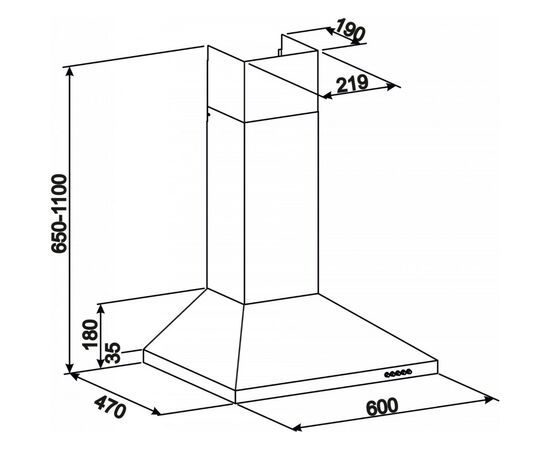 Вытяжка кухонная Jantar KBT 650 LED 60 BL, изображение 11 Вытяжка кухонная Jantar KBT 650 LED 60 BL, изображение 11