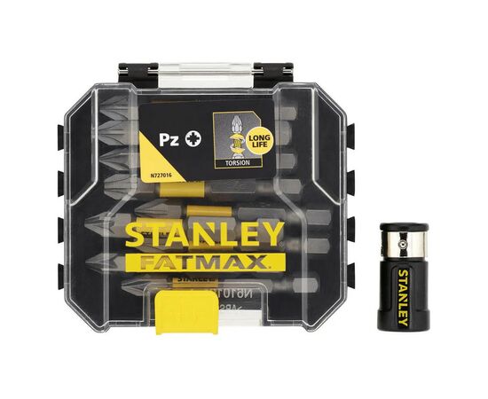 Набор бит Stanley FatMax, Pozidriv, Pz1, Pz2, Pz3, L= 50 мм, 10 шт, кейс (STA88565), изображение 2 Набор бит Stanley FatMax, Pozidriv, Pz1, Pz2, Pz3, L= 50 мм, 10 шт, кейс (STA88565), изображение 2