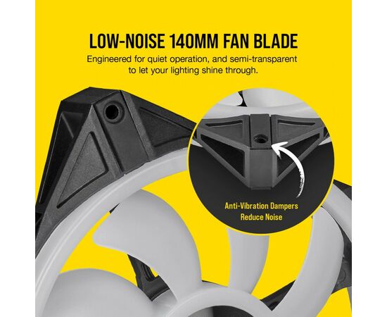 Кулер для корпуса Corsair QL Series, QL140 RGB, 140mm RGB LED Fan (CO-9050100-WW), изображение 10 Кулер для корпуса Corsair QL Series, QL140 RGB, 140mm RGB LED Fan (CO-9050100-WW), изображение 10