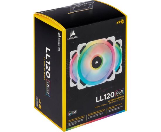 Кулер для корпуса Corsair LL120 RGB White (CO-9050092-WW), изображение 10 Кулер для корпуса Corsair LL120 RGB White (CO-9050092-WW), изображение 10