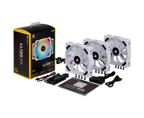 Кулер для корпуса Corsair LL120 RGB White (CO-9050092-WW), изображение 11 Кулер для корпуса Corsair LL120 RGB White (CO-9050092-WW), изображение 11