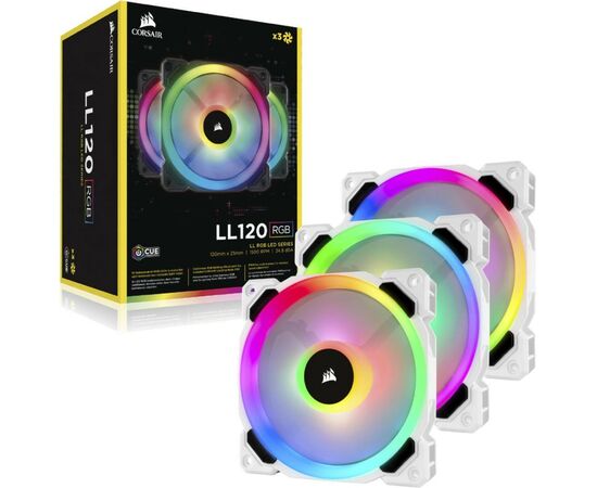 Кулер для корпуса Corsair LL120 RGB White (CO-9050092-WW), изображение 12 Кулер для корпуса Corsair LL120 RGB White (CO-9050092-WW), изображение 12