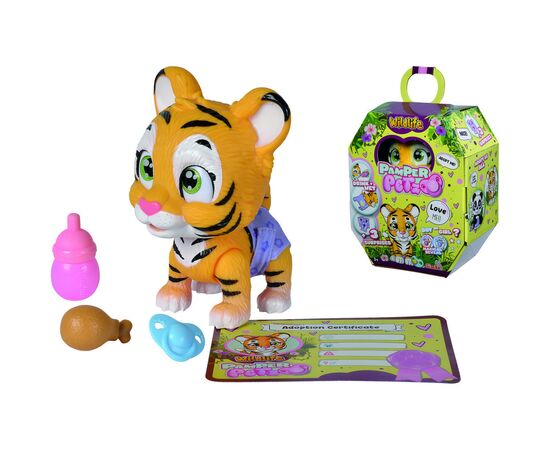 Ігровий набір Simba Pamper Petz Тигреня, що п'є і писає з кольоровою лапкою 3 аксесуарів-сюрпризу (5953575)