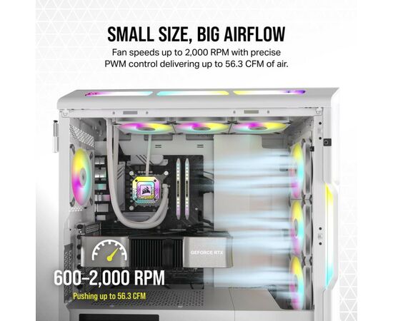 Кулер для корпуса Corsair iCUE AF120 RGB Slim White (CO-9050164-WW), изображение 12 Кулер для корпуса Corsair iCUE AF120 RGB Slim White (CO-9050164-WW), изображение 12