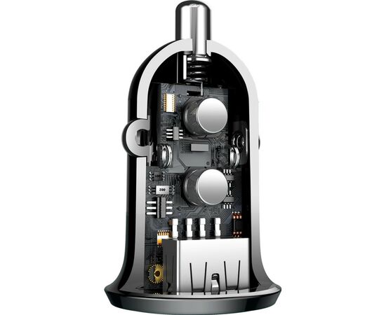 Зарядное устройство Baseus Grain Pro Car Charger (Dual USB 4.8A ) USB Black (CCALLP-01), изображение 5 Зарядное устройство Baseus Grain Pro Car Charger (Dual USB 4.8A ) USB Black (CCALLP-01), изображение 5