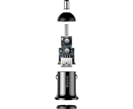 Зарядное устройство Baseus Grain Pro Car Charger (Dual USB 4.8A ) USB Black (CCALLP-01), изображение 6 Зарядное устройство Baseus Grain Pro Car Charger (Dual USB 4.8A ) USB Black (CCALLP-01), изображение 6