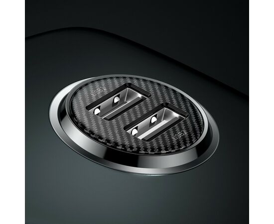 Зарядное устройство Baseus Grain Pro Car Charger (Dual USB 4.8A ) USB Black (CCALLP-01), изображение 7 Зарядное устройство Baseus Grain Pro Car Charger (Dual USB 4.8A ) USB Black (CCALLP-01), изображение 7