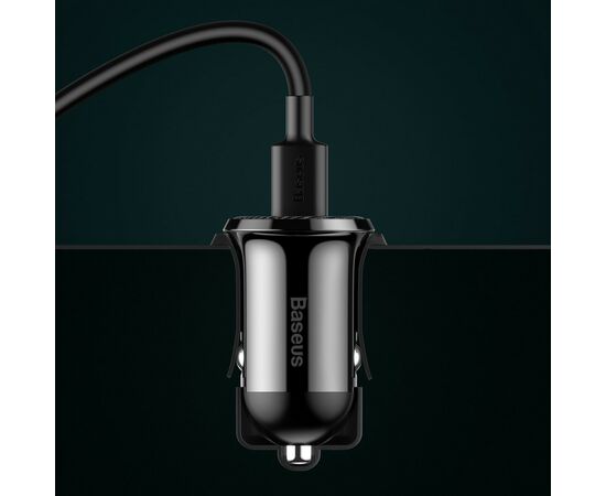Зарядное устройство Baseus Grain Pro Car Charger (Dual USB 4.8A ) USB Black (CCALLP-01), изображение 8 Зарядное устройство Baseus Grain Pro Car Charger (Dual USB 4.8A ) USB Black (CCALLP-01), изображение 8