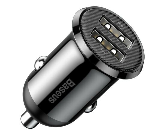 Зарядний пристрій Baseus Grain Pro Car Charger (Dual USB 4.8A ) USB Black (CCALLP-01)
