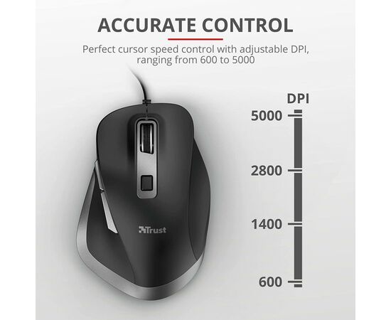 Мышка Trust Fyda Comfortable ECO USB Black-GREY (24728), изображение 10 Мышка Trust Fyda Comfortable ECO USB Black-GREY (24728), изображение 10