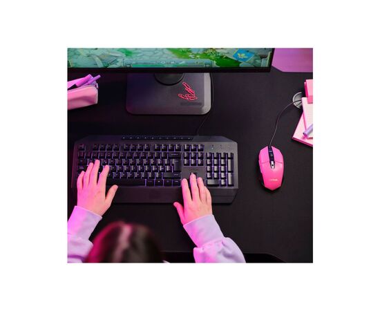 Мышка Trust GXT 109 Felox RGB Pink (25068), изображение 2 Мышка Trust GXT 109 Felox RGB Pink (25068), изображение 2