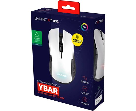 Мишка Trust GXT923 YBAR Wireless White (24889), зображення 12 Мишка Trust GXT923 YBAR Wireless White (24889), зображення 12