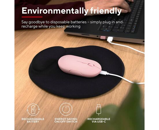 Мишка Trust Puck Wireless/Bluetooth Silent Pink (24125), зображення 12 Мишка Trust Puck Wireless/Bluetooth Silent Pink (24125), зображення 12