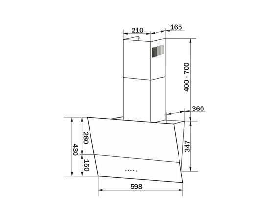Вытяжка кухонная GRANADO Vivares 613-1100 black glass (GCH316311), изображение 11 Вытяжка кухонная GRANADO Vivares 613-1100 black glass (GCH316311), изображение 11