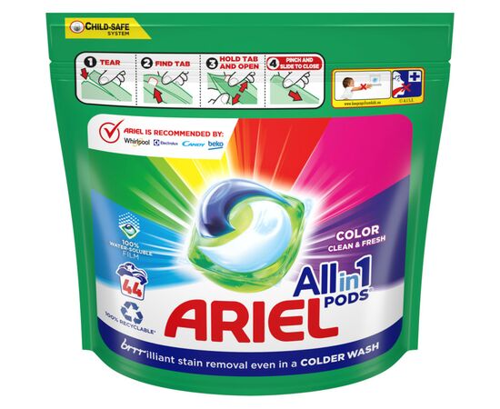 Капсулы для стирки Ariel Pods Все-в-1 Color 44 шт. (8001090337054), изображение 2 Капсулы для стирки Ariel Pods Все-в-1 Color 44 шт. (8001090337054), изображение 2