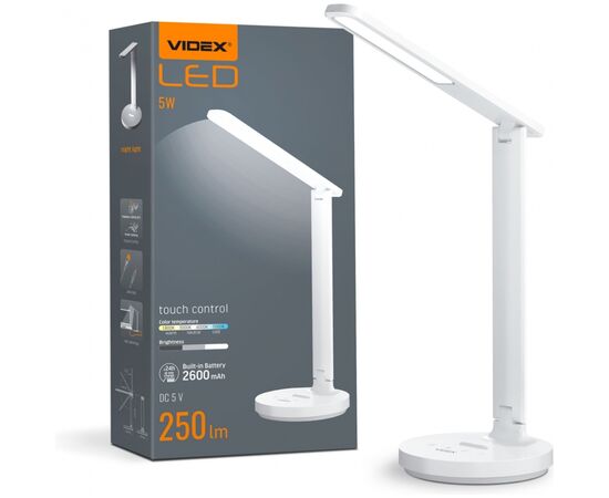 Настільна лампа Videx LED з акумулятором 5W 1800-5000K (VL-TF16W)