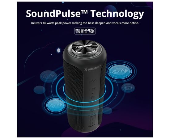 Акустическая система Tronsmart T6 Plus Upgraded Edition Black (367785), изображение 7 Акустическая система Tronsmart T6 Plus Upgraded Edition Black (367785), изображение 7