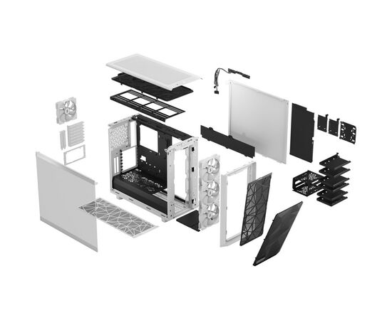 Корпус Fractal Design Meshify 2 RGB White TG Clear t (FD-C-MES2A-08), изображение 12 Корпус Fractal Design Meshify 2 RGB White TG Clear t (FD-C-MES2A-08), изображение 12