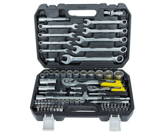 Набор инструментов Sigma насадок торцевых и бит 1/4", 1/2" 82шт CrV mid (6001551), изображение 2 Набор инструментов Sigma насадок торцевых и бит 1/4", 1/2" 82шт CrV mid (6001551), изображение 2