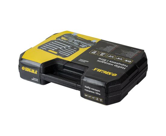 Набор инструментов Sigma насадок торцевых и бит 1/4", 1/2" 82шт CrV mid (6001551), изображение 8 Набор инструментов Sigma насадок торцевых и бит 1/4", 1/2" 82шт CrV mid (6001551), изображение 8