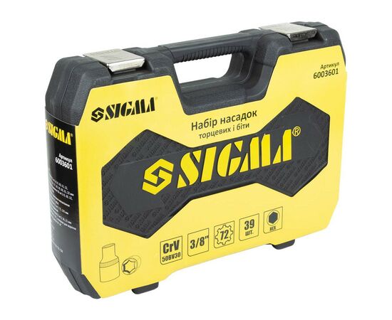Набор инструментов Sigma насадок торцевых и бит 3/8" 39шт CrV mid (6003601), изображение 10