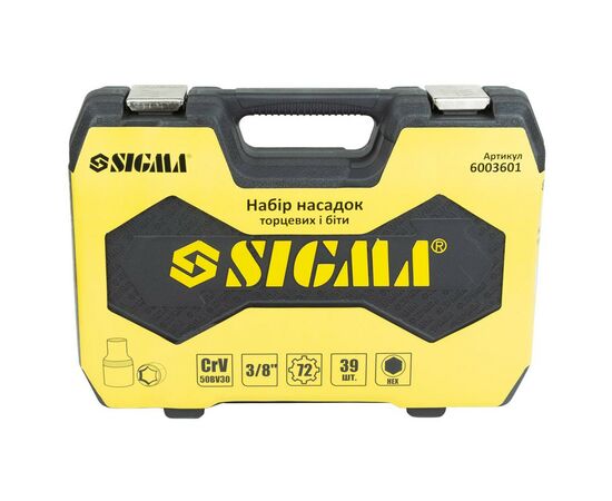 Набор инструментов Sigma насадок торцевых и бит 3/8" 39шт CrV mid (6003601), изображение 11