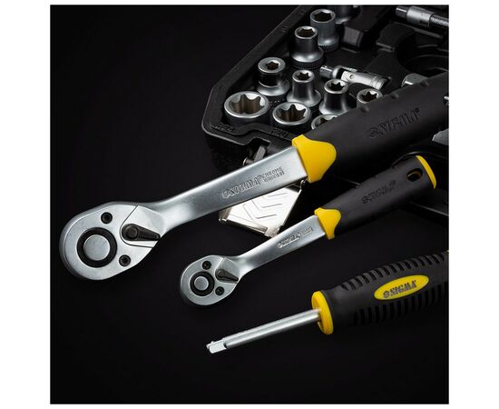 Набор инструментов Sigma насадок торцевых и с1/4" 1/2" 114шт CrV (6003781), изображение 7