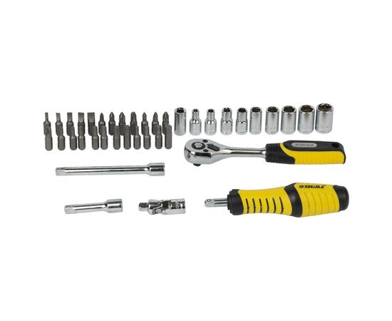 Набор инструментов Sigma насадок торцевых и бит 1/4" 39шт CrV (6003571), изображение 8 Набор инструментов Sigma насадок торцевых и бит 1/4" 39шт CrV (6003571), изображение 8