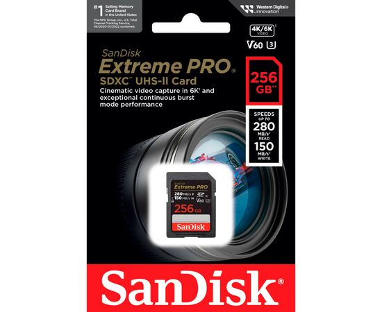 Карта памяти SanDisk 256GB SDXC class 10 UHS-I Extreme Pro (SDSDXEP-256G-GN4IN), изображение 3 Карта памяти SanDisk 256GB SDXC class 10 UHS-I Extreme Pro (SDSDXEP-256G-GN4IN), изображение 3