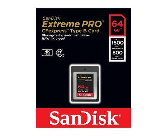 Карта памяти SanDisk 64GB CFexpress Extreme Pro (SDCFE-064G-GN4NN), изображение 4 Карта памяти SanDisk 64GB CFexpress Extreme Pro (SDCFE-064G-GN4NN), изображение 4