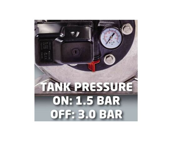 Насосная станция Einhell GC-WW 1250 NN, 1200 Вт, 5000 л/ч, бак 20л (4173490), изображение 7 Насосная станция Einhell GC-WW 1250 NN, 1200 Вт, 5000 л/ч, бак 20л (4173490), изображение 7