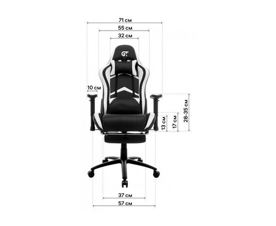 Кресло игровое GT Racer X-2534-F Gray/Black Suede (X-2534-F Fabric Gray/Black Suede), изображение 11 Кресло игровое GT Racer X-2534-F Gray/Black Suede (X-2534-F Fabric Gray/Black Suede), изображение 11