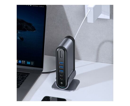 Концентратор Baseus USB3.2 Type-C to 1xHDMI/VGA/4xUSB-C/5xUSB/RJ45/SD/TRRS 3.5mm/PD 100W + PA 16 in 1 (CAHUB-BG0G), зображення 10 Концентратор Baseus USB3.2 Type-C to 1xHDMI/VGA/4xUSB-C/5xUSB/RJ45/SD/TRRS 3.5mm/PD 100W + PA 16 in 1 (CAHUB-BG0G), зображення 10