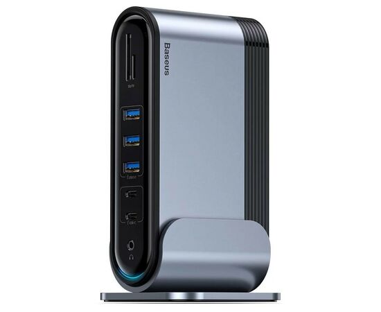 Концентратор Baseus USB3.2 Type-C to 1xHDMI/VGA/4xUSB-C/5xUSB/RJ45/SD/TRRS 3.5mm/PD 100W + PA 16 in 1 (CAHUB-BG0G), зображення 3 Концентратор Baseus USB3.2 Type-C to 1xHDMI/VGA/4xUSB-C/5xUSB/RJ45/SD/TRRS 3.5mm/PD 100W + PA 16 in 1 (CAHUB-BG0G), зображення 3