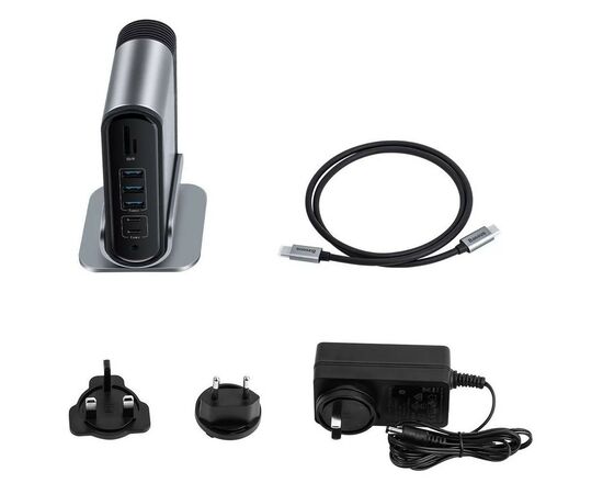 Концентратор Baseus USB3.2 Type-C to 1xHDMI/VGA/4xUSB-C/5xUSB/RJ45/SD/TRRS 3.5mm/PD 100W + PA 16 in 1 (CAHUB-BG0G), зображення 6 Концентратор Baseus USB3.2 Type-C to 1xHDMI/VGA/4xUSB-C/5xUSB/RJ45/SD/TRRS 3.5mm/PD 100W + PA 16 in 1 (CAHUB-BG0G), зображення 6