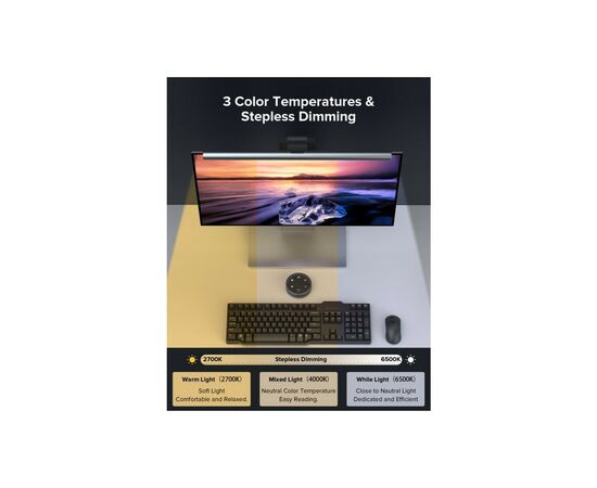 Светильник Choetech LED лампа на монитор, пульт ДУ (E1129), изображение 10 Светильник Choetech LED лампа на монитор, пульт ДУ (E1129), изображение 10