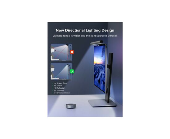 Светильник Choetech LED лампа на монитор, пульт ДУ (E1129), изображение 4 Светильник Choetech LED лампа на монитор, пульт ДУ (E1129), изображение 4