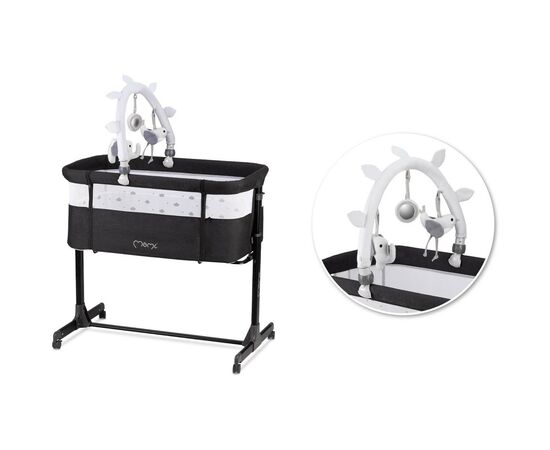 Кроватка MoMi Приставне ліжечко MoMi REVO (колір - dark grey) (LOZE00021), изображение 4 Кроватка MoMi Приставне ліжечко MoMi REVO (колір - dark grey) (LOZE00021), изображение 4