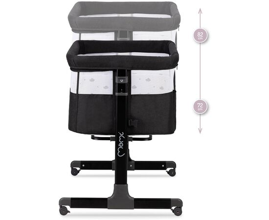 Кроватка MoMi Приставне ліжечко MoMi REVO (колір - dark grey) (LOZE00021), изображение 6 Кроватка MoMi Приставне ліжечко MoMi REVO (колір - dark grey) (LOZE00021), изображение 6