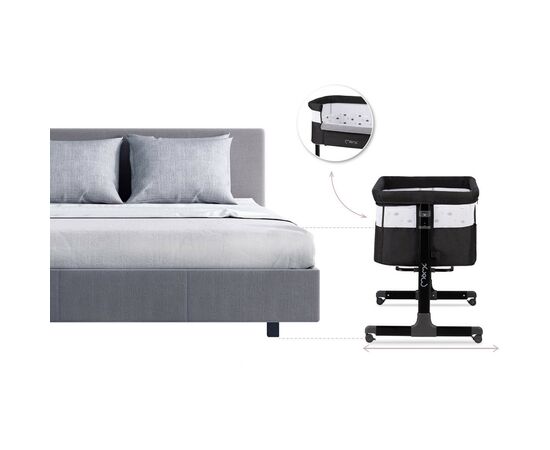 Кроватка MoMi Приставне ліжечко MoMi REVO (колір - dark grey) (LOZE00021), изображение 7 Кроватка MoMi Приставне ліжечко MoMi REVO (колір - dark grey) (LOZE00021), изображение 7